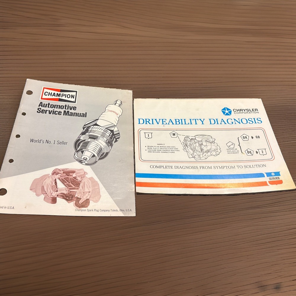 Vintage Champion Automotive Service Manual And Chrysler Driveability Diagnosis